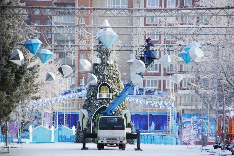 Зимний и праздничный Томск