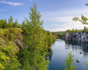 Экопарк "Долина водопадов", водопады Ахвенкоски, парк "Рускеала"