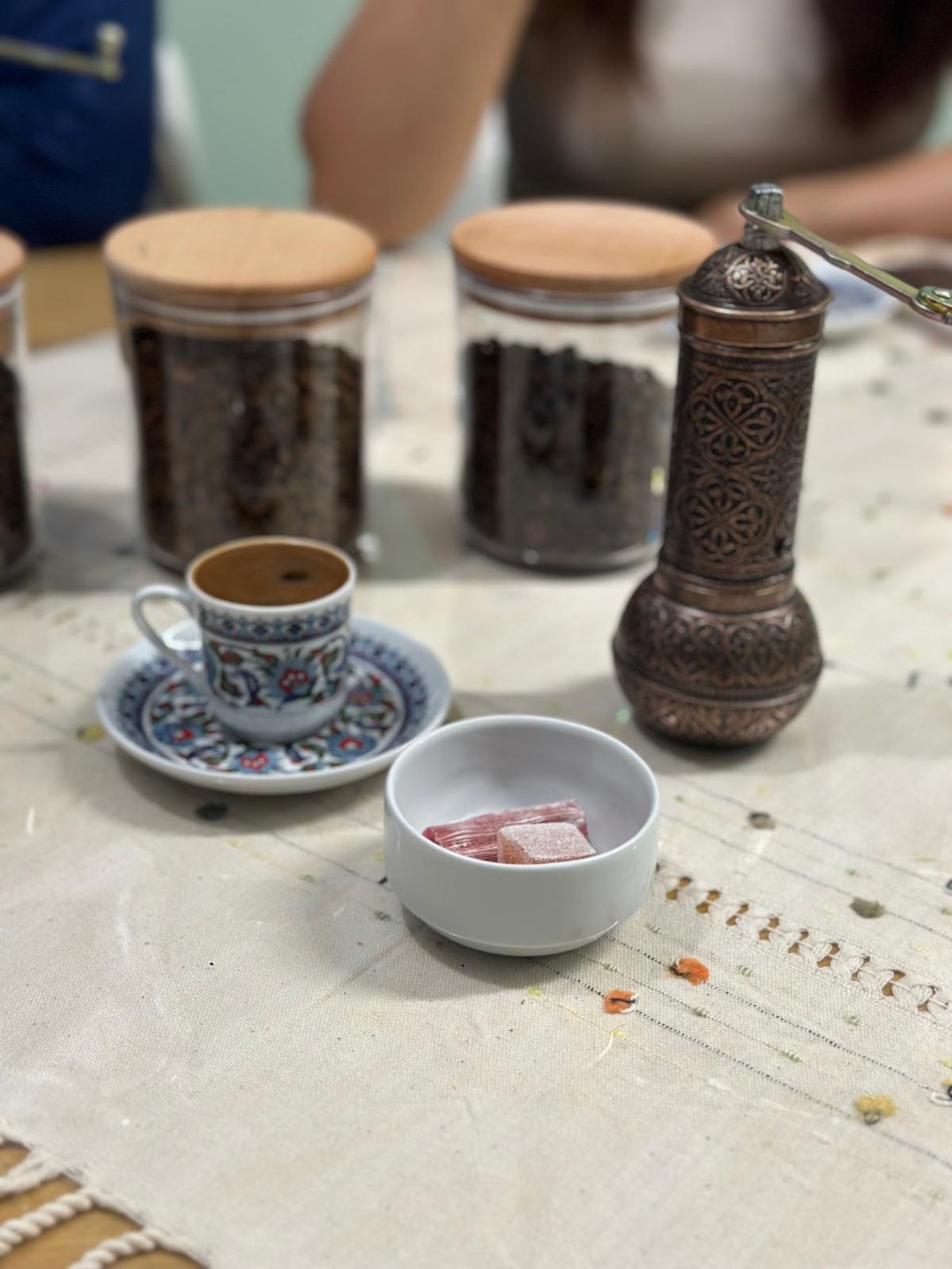 The coffee master was great. We learned how to make Turkish coffee, and at the end of the workshop each of us got a gift box.