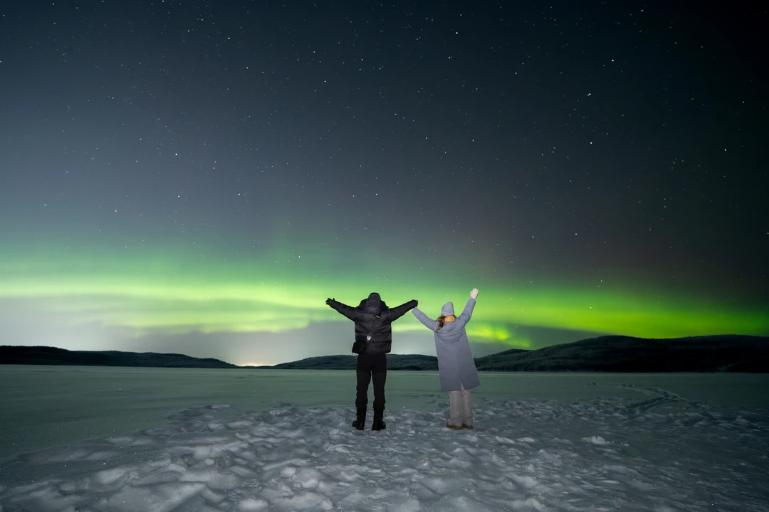Все супер, охота на северное сияние удалась! Нам повезло, увидели с первого раза