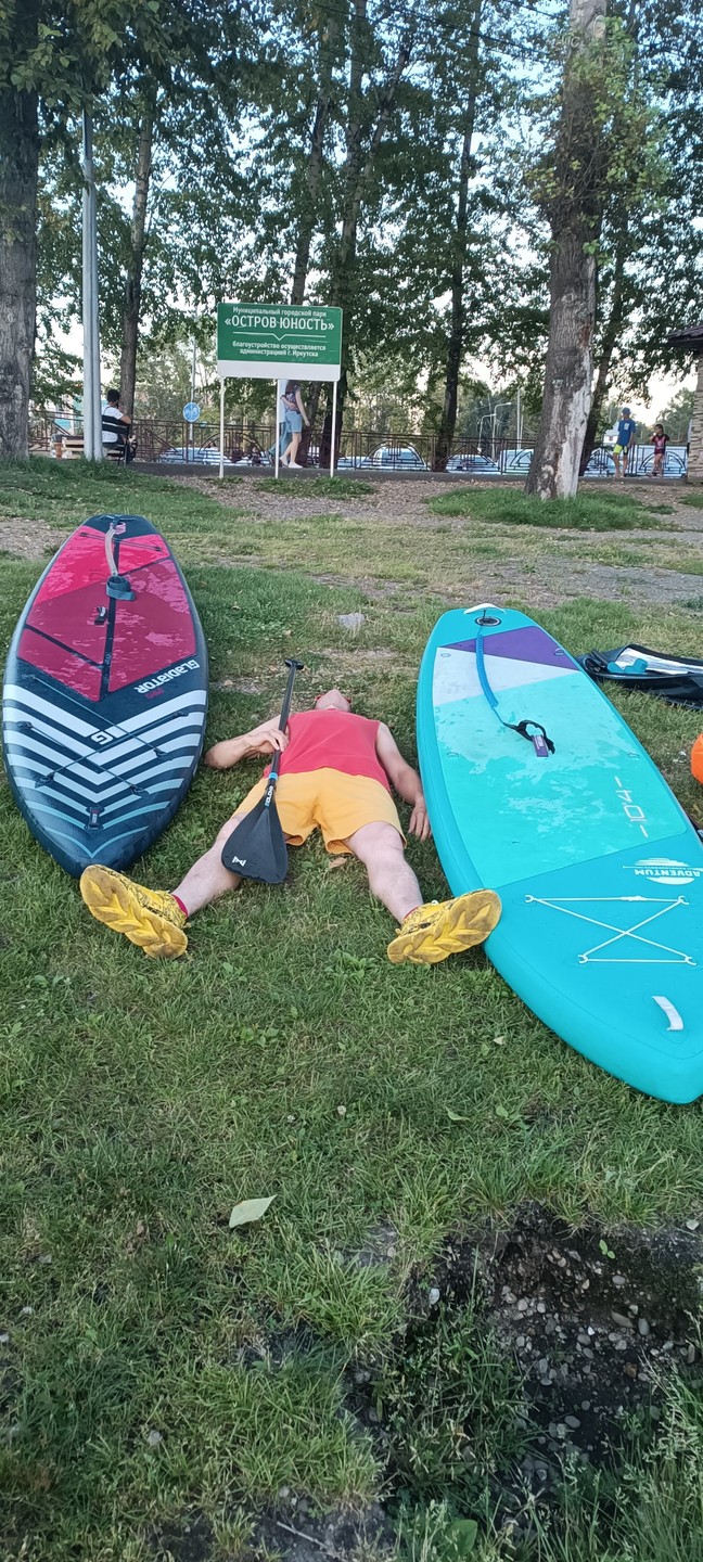 Первый раз на САП доске. Первые 10 минут было сложно. Благодаря профессиональному гиду Михаилу, я быстро