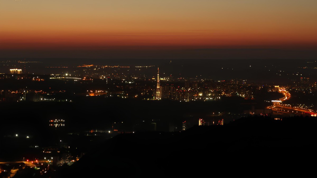 Фото Ночной Красноярск с высоты