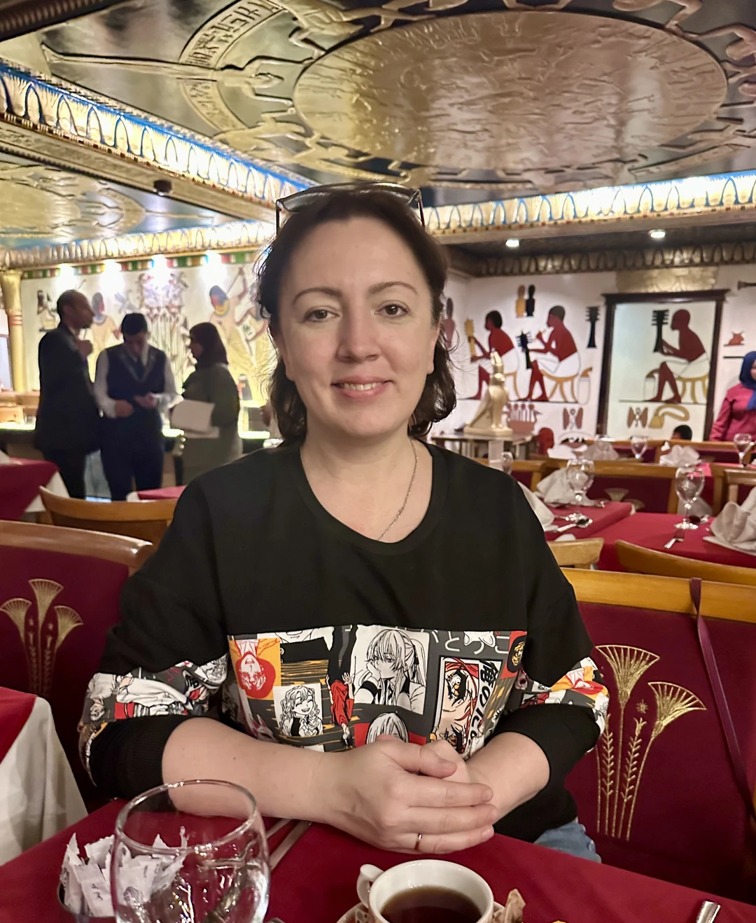 Хотела написать отзыв о прекрасном вечернем времяпровождении на прекрасном двухпалубном корабле по Нилу. Ахмед забрал нас