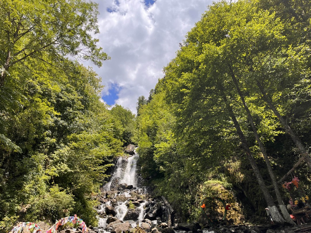 Очень Крутая поездка! Красивое Озеро Рица на котором можно поплавать на катамаране, горные реки водопады, голубое