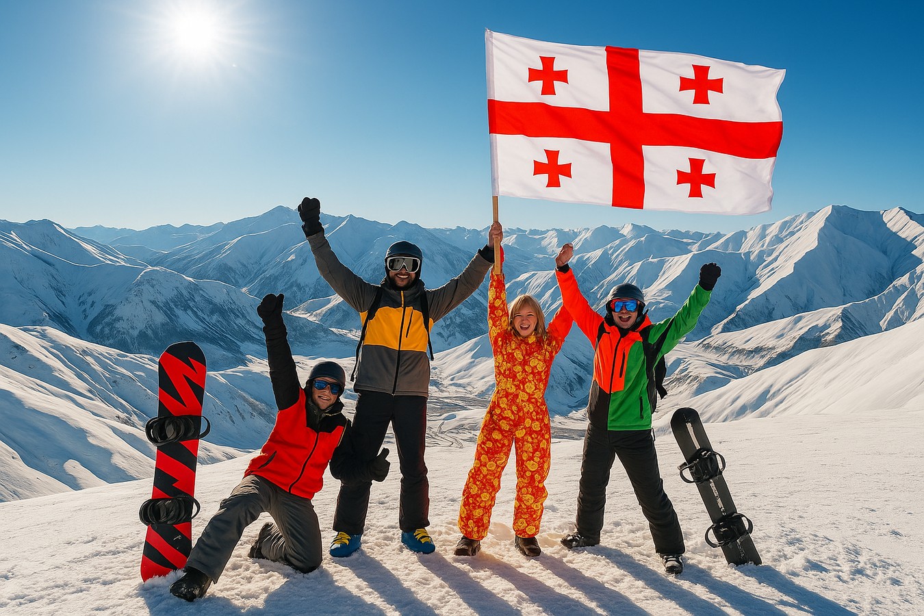 23 февраля на заснеженных склонах курорта «Гудаури»