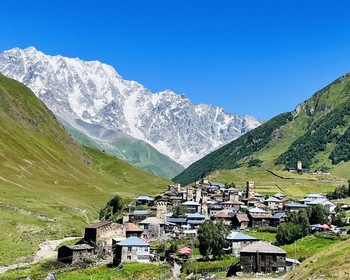 Село Хешкили, подъём по канатной дороге