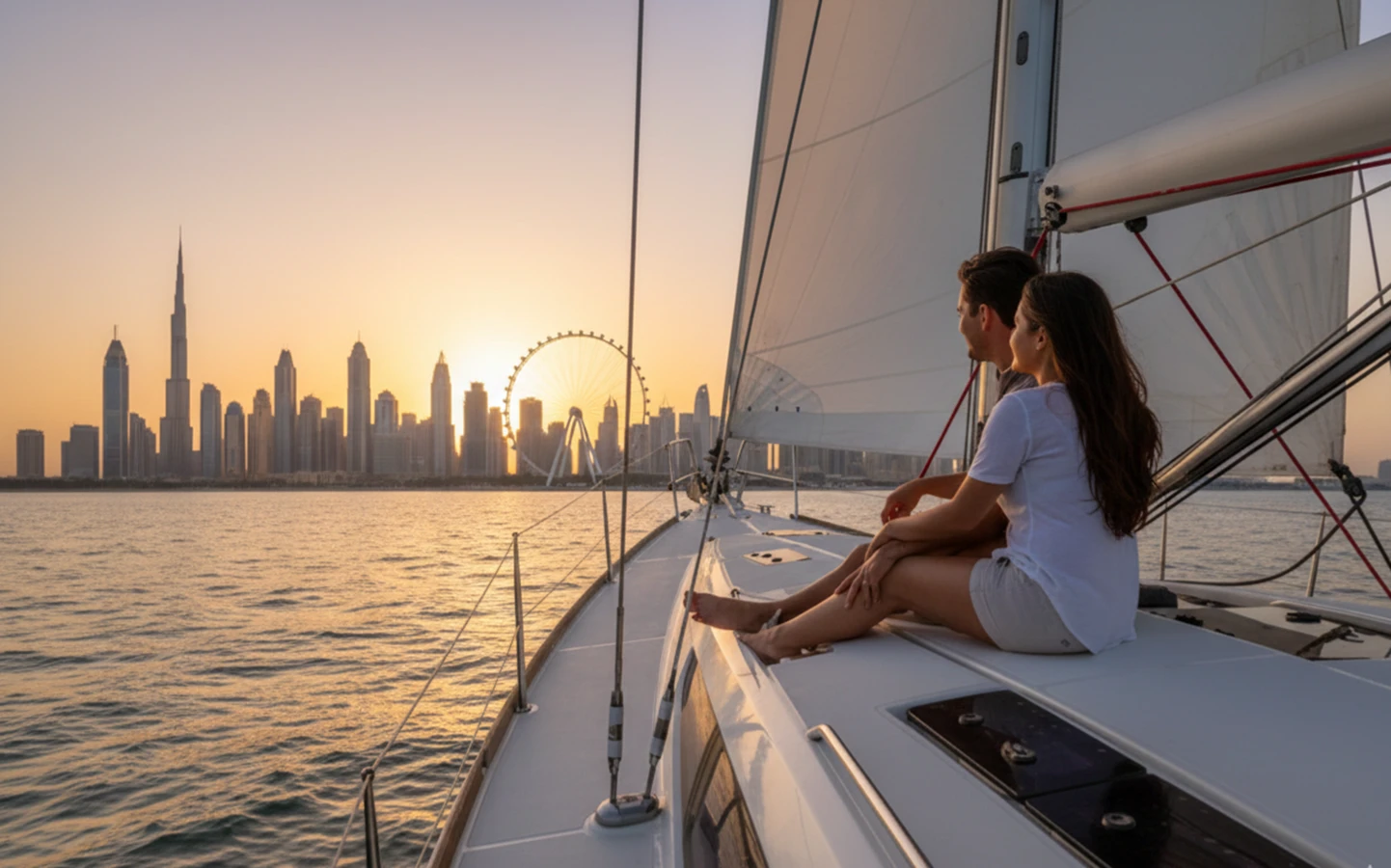 По Персидскому заливу — морская прогулка под парусом с купанием