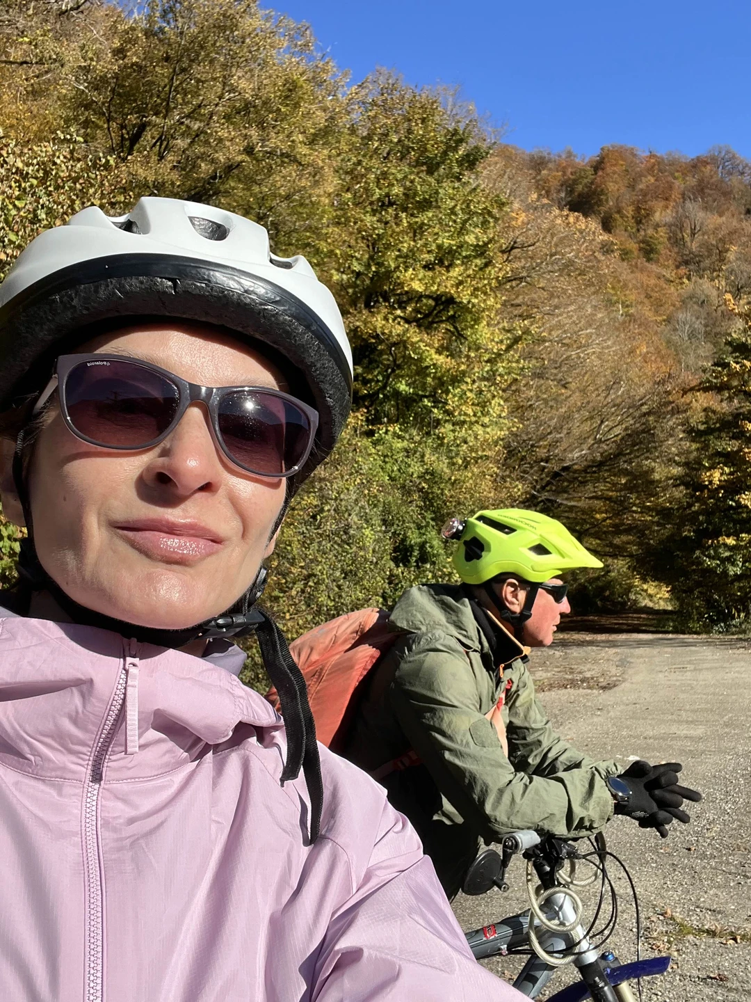 Отличная прогулка по заброшенной дороге в горах Красной поляны по осенним, залитым солнцем склонам, с заездом