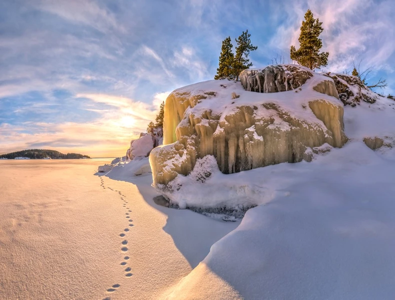 По ладожским шхерам круглый год - на аэролодке