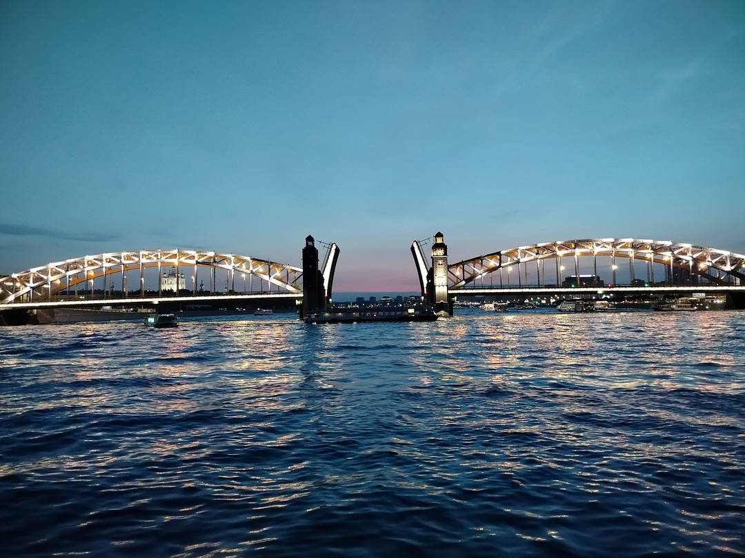 Ночная теплоходная прогулка на разведение мостов с живой музыкой (Татьяна)