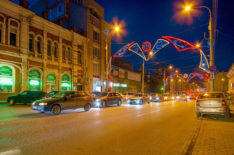 Красноярск под покровом ночи