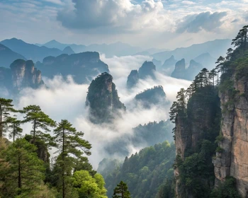 Гора Тяньцзи, скалы из «Аватара», лифт Байлун