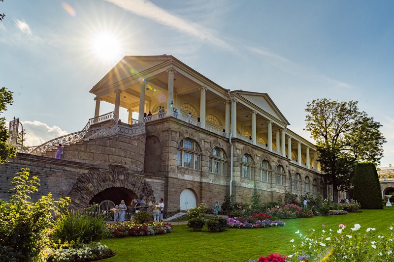 Виды Екатерининский дворец, Царскосельский парк и Феодоровский собор