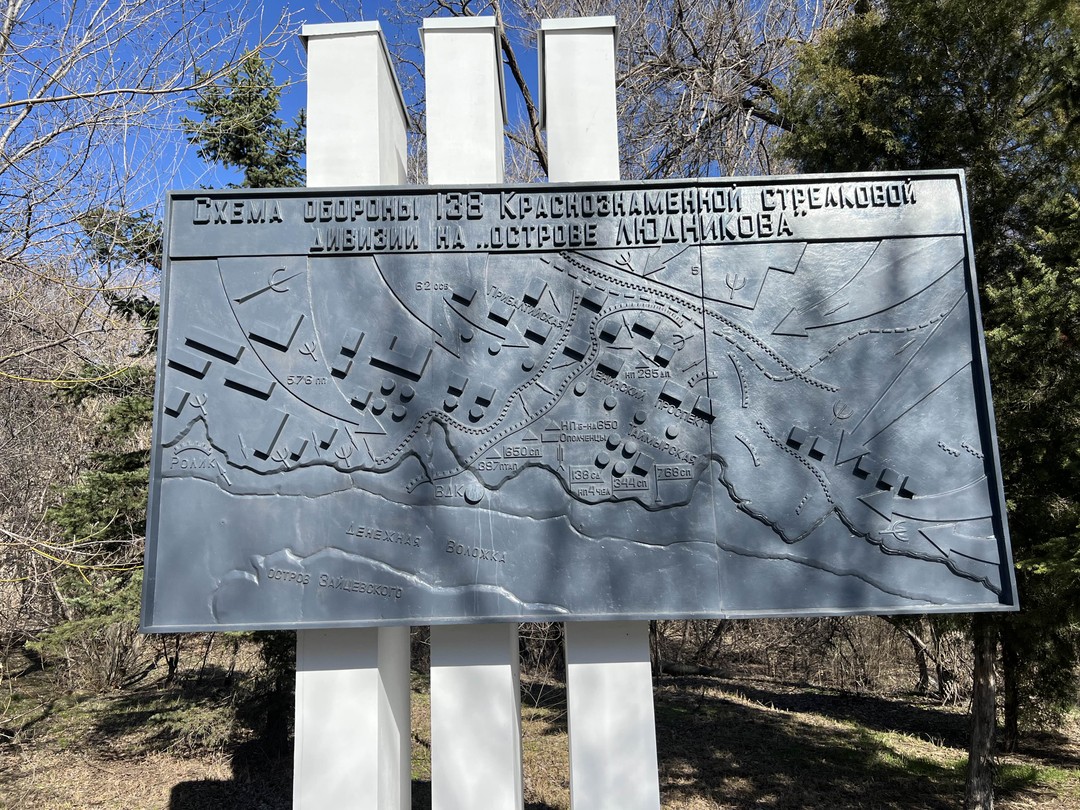 Волгоградский элеватор, Мамаев курган и остров Людникова (Владимир)