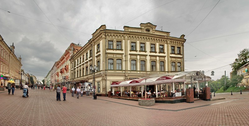 Исторический портрет Нижнего Новгорода на фоне Большой Покровской
