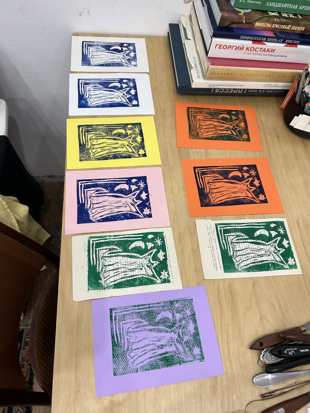 В начале 2026 года посетила мастер-класс Семёна по линогравюре. Никогда не занималась таким творчеством и не