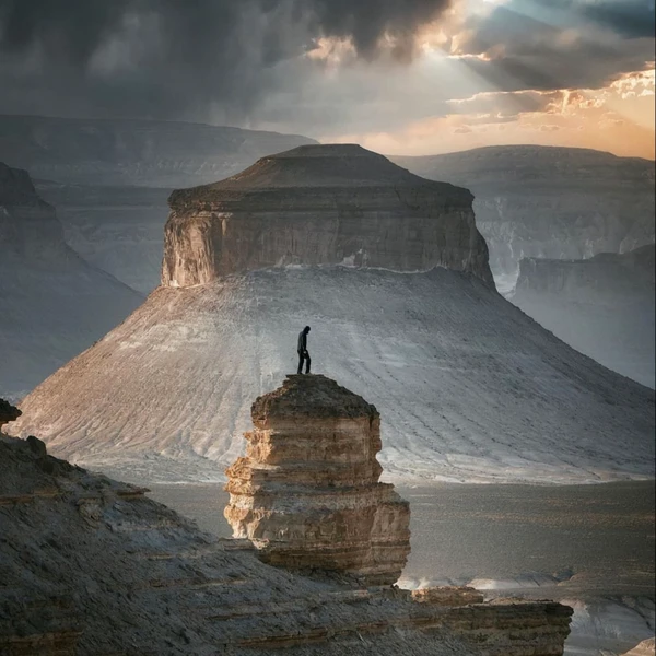 Белые скалы Бозжиры, слоёные горы Кызылкупа