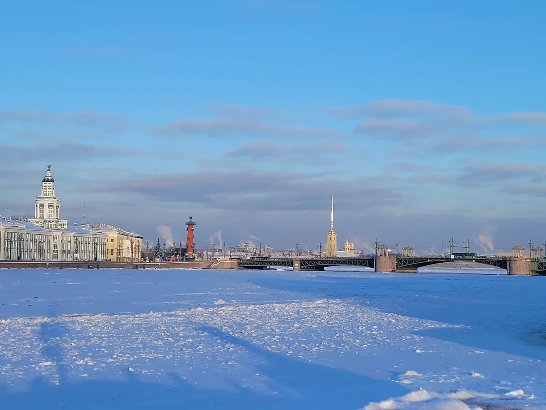 Экскурсия была прекрасна! Солнечный, морозный, новогодний Петербург! Утро 1 января, все ещё спят. Нас это так
