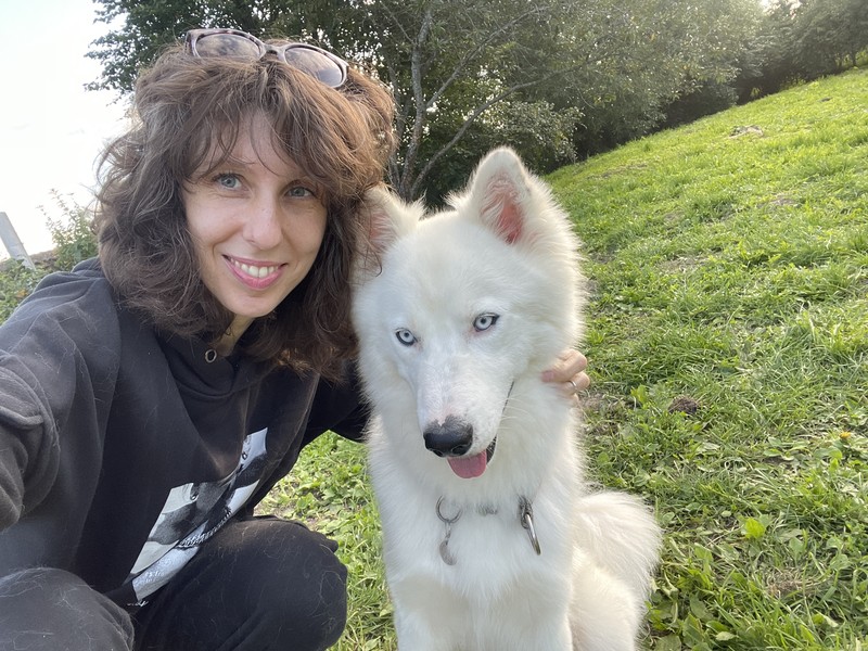 Потрясающая встреча с хаски! Я очень боюсь собак и это было для меня важное событие, чтобы