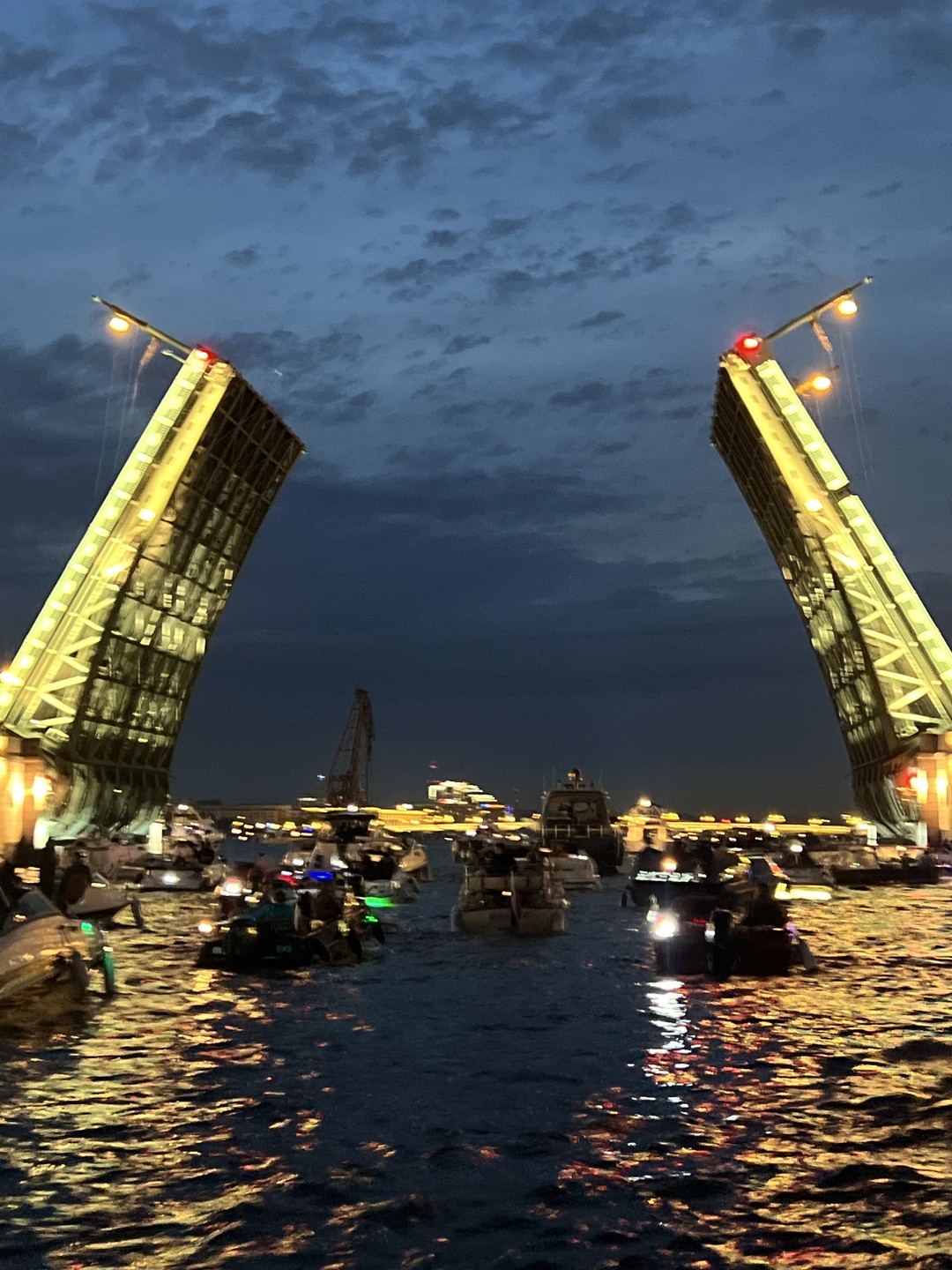 Ночная прогулка на катере к разводным мостам (Юлия)
