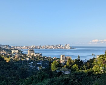 Ингури, Местиа и вечер в окружении гор