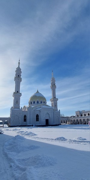 я давно не была в зимней сказке, все понравилось: рассказ Азата, белая мечеть, каран, замершая волга, куропатки в снегу