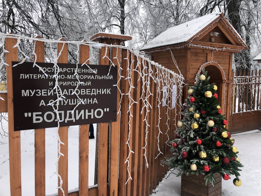 Нам повезло. 30 декабря. Никого. Одни бродили по усадьбе в окружении снегового убранства. Обязательно берите местного