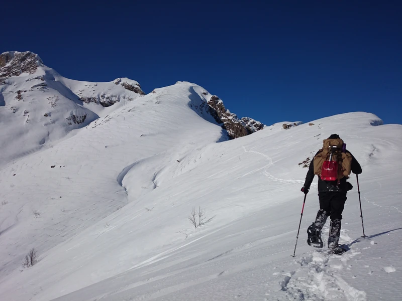 Поход на снегоступах по хребту Аибга