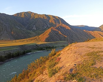 Петроглифы, слияние Чуи и Катуни, село Иня, Малый Яломан