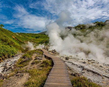 Вулкан Баранского, кулинарный эксперимент, река Кипящая