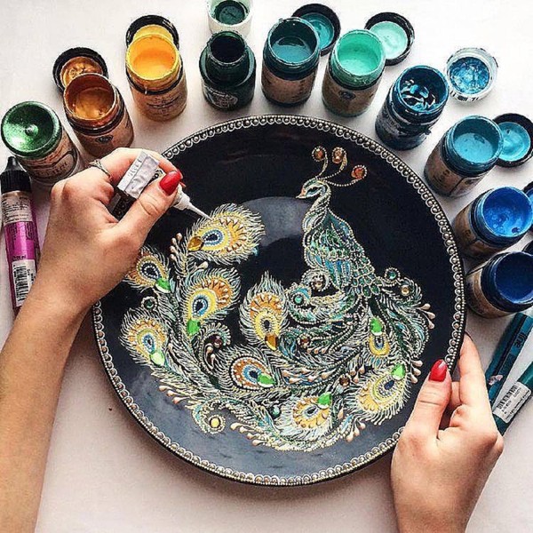 Мастер-класс «Точечная роспись на тарелке для интерьера»