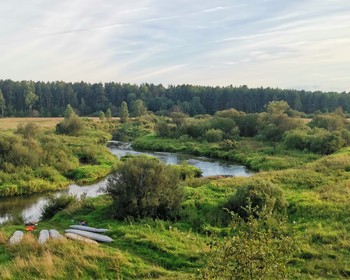 14 км по реке с картины Левитана
