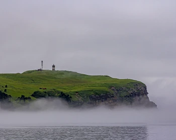 Кунашир и прибытие на Шикотан, закат у Малокурильского маяка