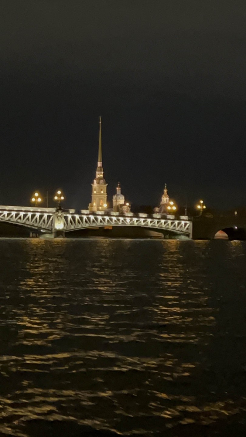 Ночная теплоходная прогулка на разведение мостов с живой музыкой (Кристина)
