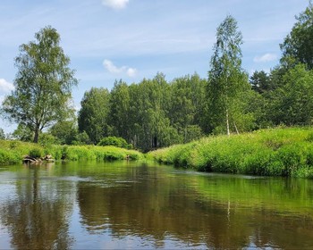 14 км по реке с картины Левитана