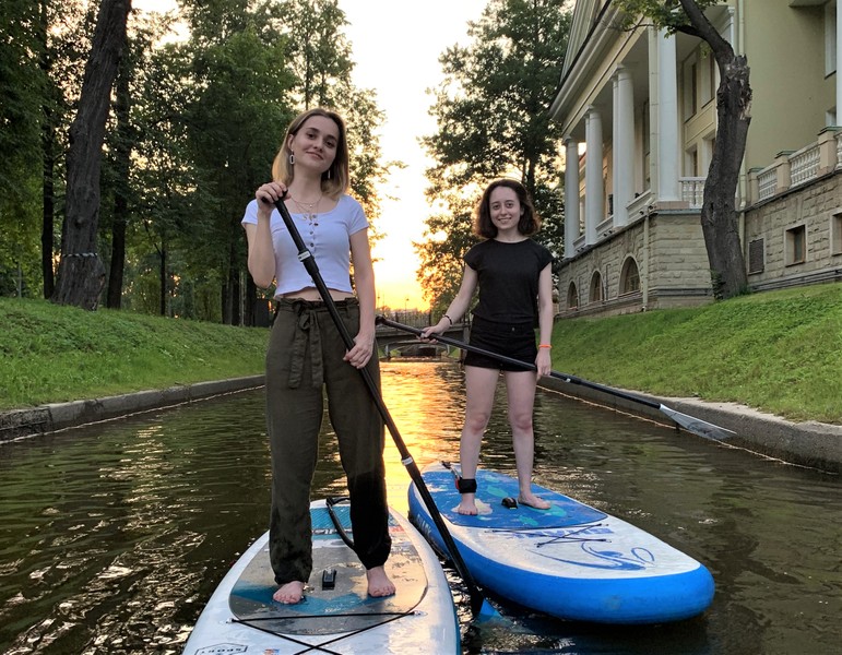 Питерский закат на сапборде